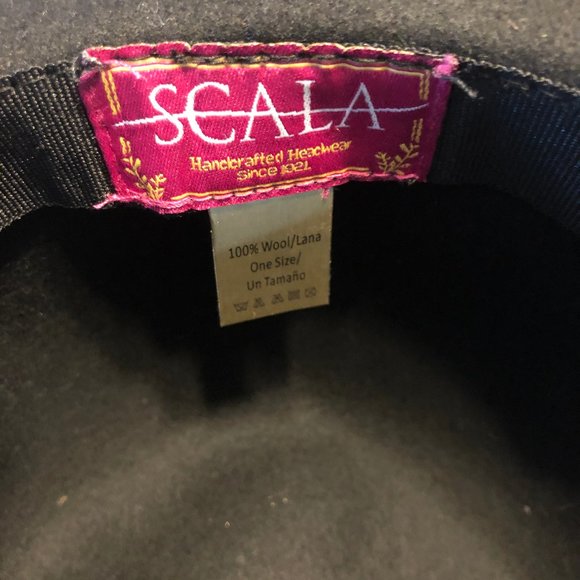 Women’s Scala Black Floppy Wool Hat Wide Brim. Like New. Pet/Smoke Free Home. - Picture 3 of 3
